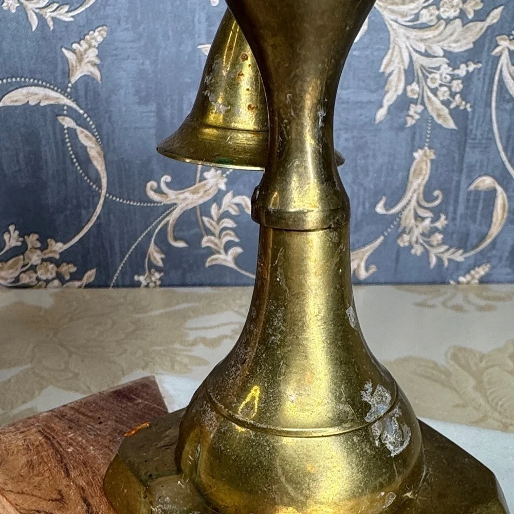 Vintage Brass Colonial Style Taper Candlestick with Attached Snuffer 8 2/3”